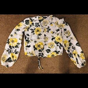 Long sleeve yellow flower shirt